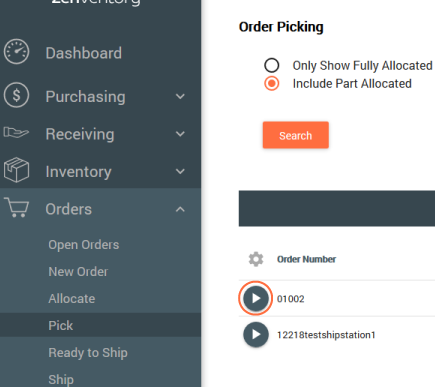 Pick Items for a Customer Order